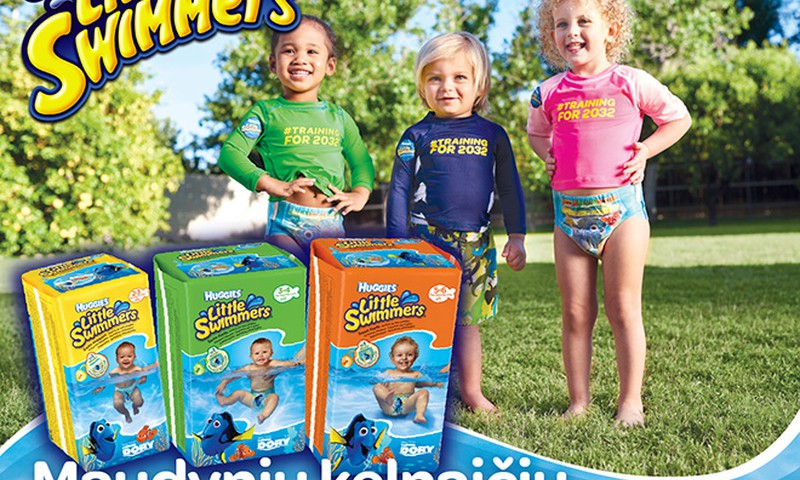 Mėgaukitės vandens linksmybėmis su maudynių kelnaitėmis - Huggies® Little Swimmers®!